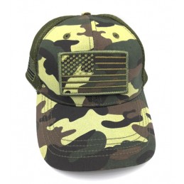 U.S.A. Military Trucker Hat Forest Camo - 13