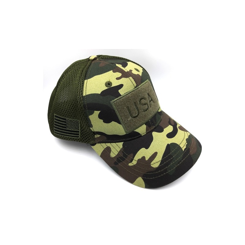 U.S.A. Military Trucker Hat Forest Camo - 14