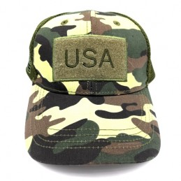 U.S.A. Military Trucker Hat Forest Camo - 15