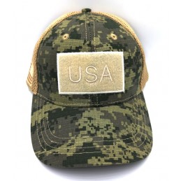U.S.A. Military Trucker Hat Green Pixel Camo - 11