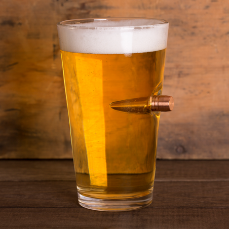 Beer glass with original BMG shell caliber .50 - 1
